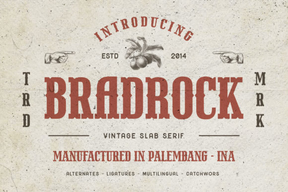 Bradrock Font for Vintage Crafts