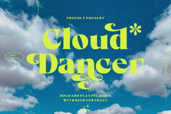 Cloud Dancer: A Bold Serif Typeface for Nostalgic Branding