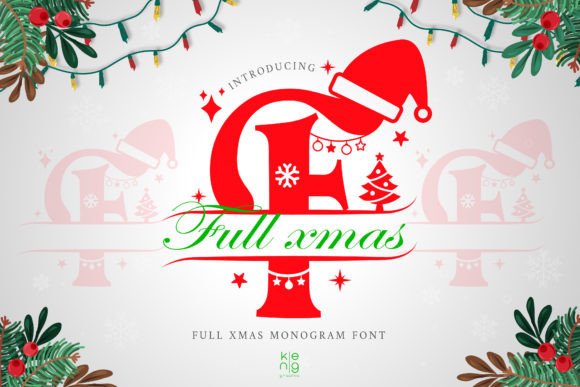 Full Xmas Monogram Font for Retro Editorial Design
